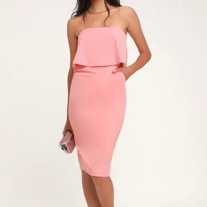 Lulus pink midi dress! NWT